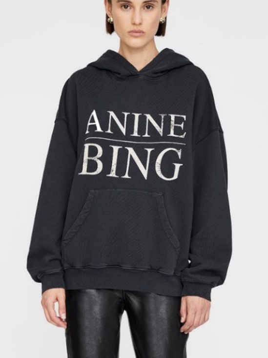 Anine Bing Tops - Anine Bing Harvey Serif Hoodie, washed black, perfect condition, size medium